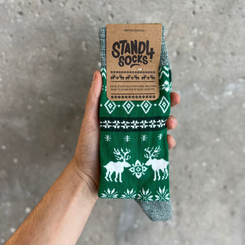 Green Christmas Fairisle Sock