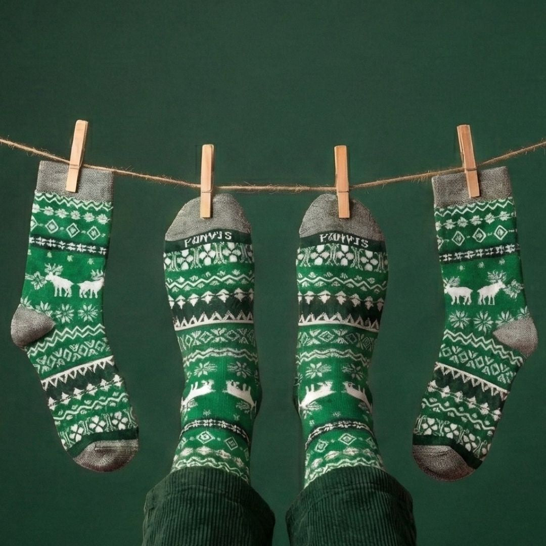 Green Christmas Fairisle Sock
