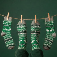 Green Christmas Fairisle Sock