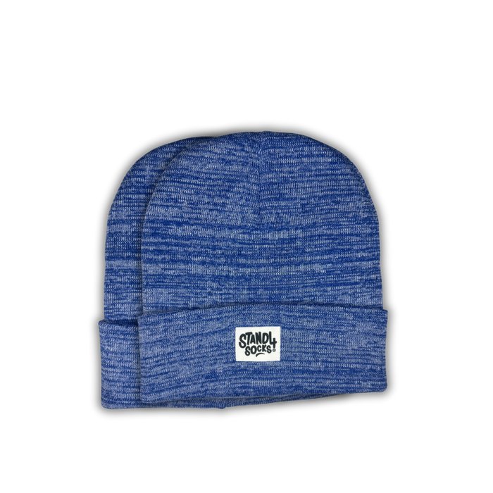 Stand4 Solid Blue Beanie with Patch