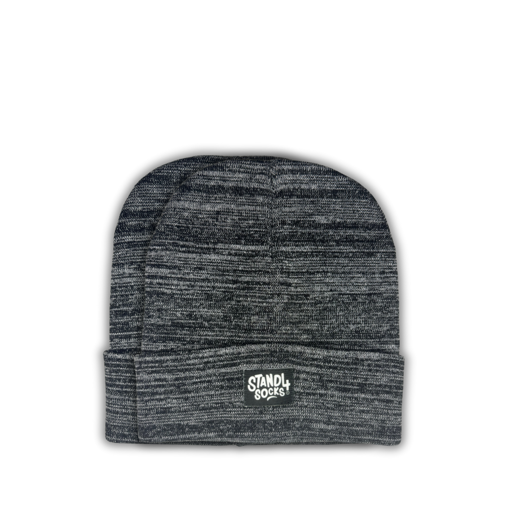 Stand4 Solid Grey Beanie with Patch