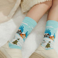 Snowy Christmas Scene Sock