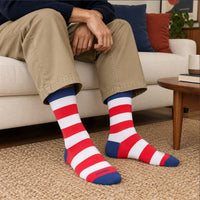 Classic Red & White Stripe Bamboo Sock