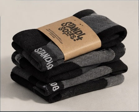 Stacked pairs of donation socks