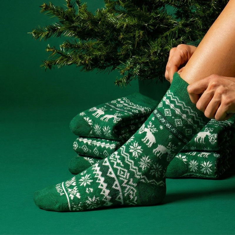 Green Christmas Fairisle Sock
