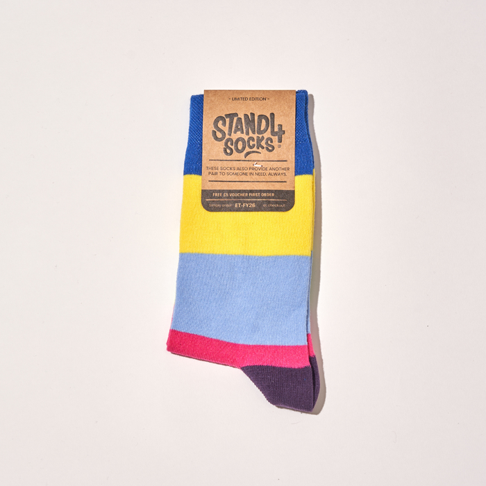 Reverse Statement Stripe Sock