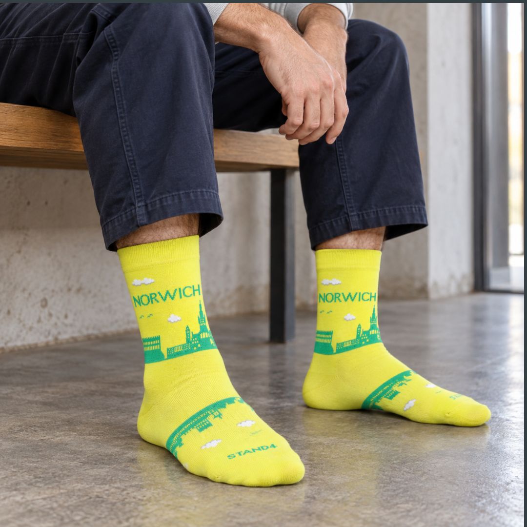 Norwich Yellow Skyline Sock