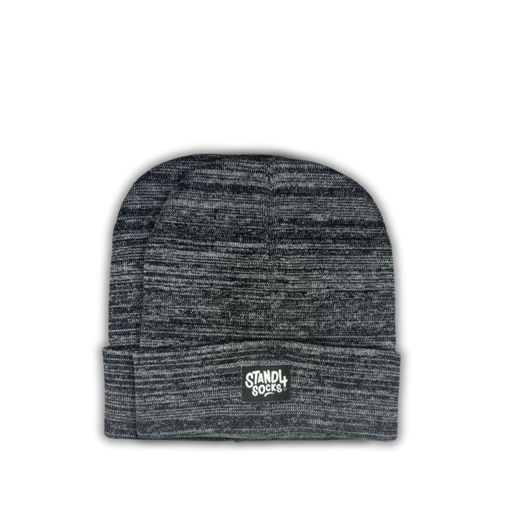 Stand4 Solid Grey Beanie with Patch