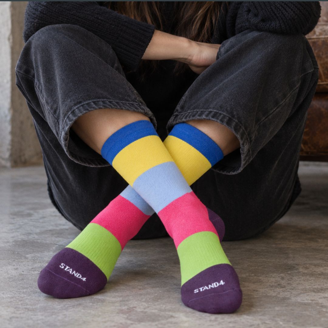 Reverse Statement Stripe Sock 4-pack