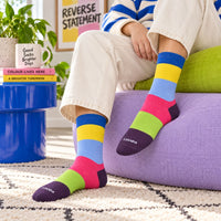 Reverse Statement Stripe Sock 4-pack