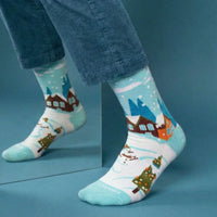 Snowy Christmas Scene Sock