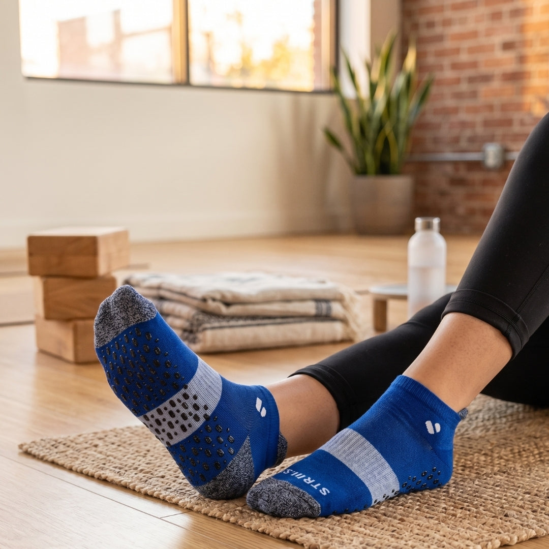 Blue Grippy Performance Ankle Sock