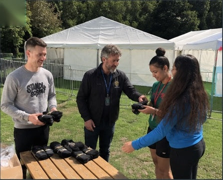 Donation partners receiving socks