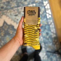 Bee Lines cotton crew socks in gift packaging | Stand4 Socks buy one, give one to someone homeless
