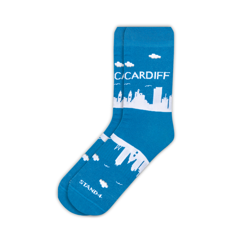Cardiff Blue Skyline Sock