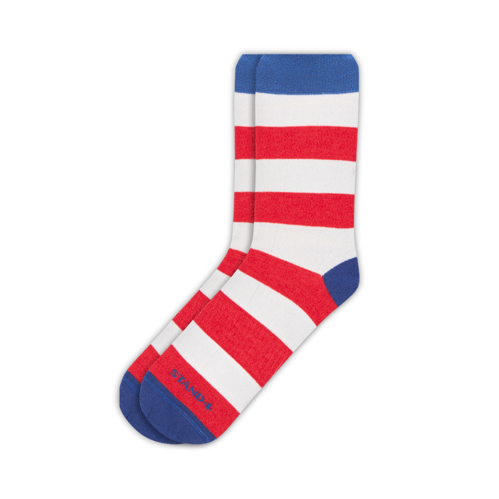 Classic Red & Stripe Bamboo Sock