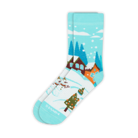Snowy Christmas Scene Sock
