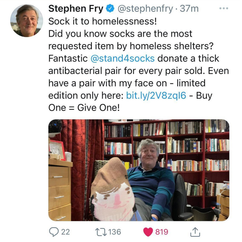 Stephen Fry-Day Sock