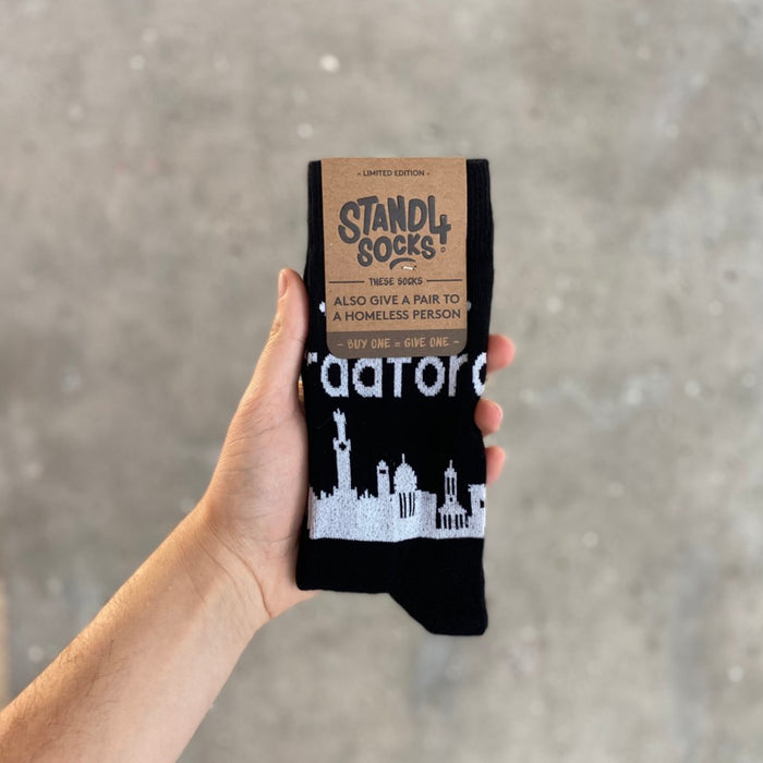 Bradford Skyline Sock - Hand Holding