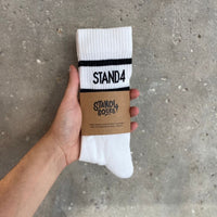 Stand4 White Crew Sock