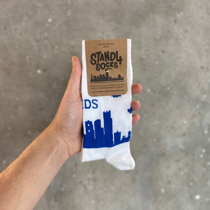 Leeds White & Blue Skyline Sock