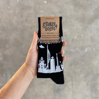 Portsmouth Skyline Sock - Hand Holding