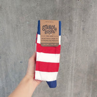 Classic Red & White Stripe Bamboo Sock