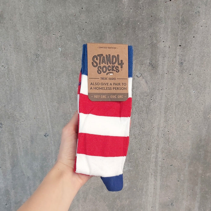 Classic Red & White Stripe Bamboo Sock