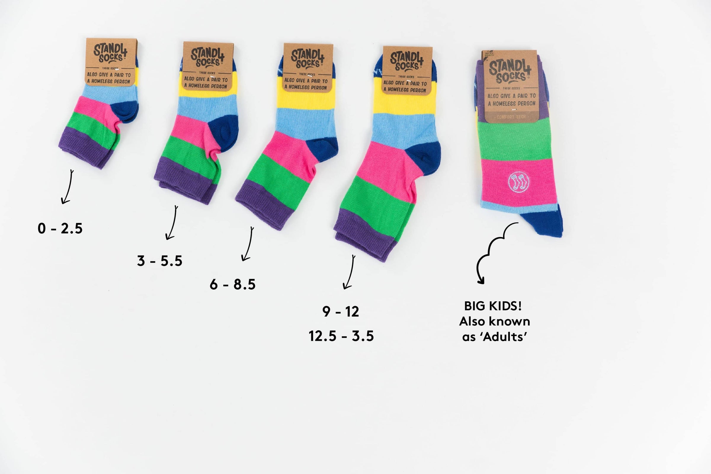 Kids Statement Stripe Sock Stand4 Socks Buy One= Give One