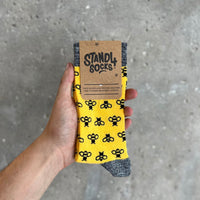 Bee cotton crew socks in gift packaging | Stand4 Socks buy one, give one to someone homeless