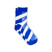 Blue and white spiral COOLMAX performance cycling sock | Stand4 Socks